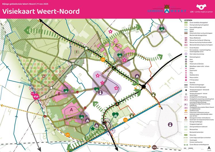 Gebiedsvisie Weert-Noord. Een grotere versie van deze kaart s onderaan deze pagina te downloaden.